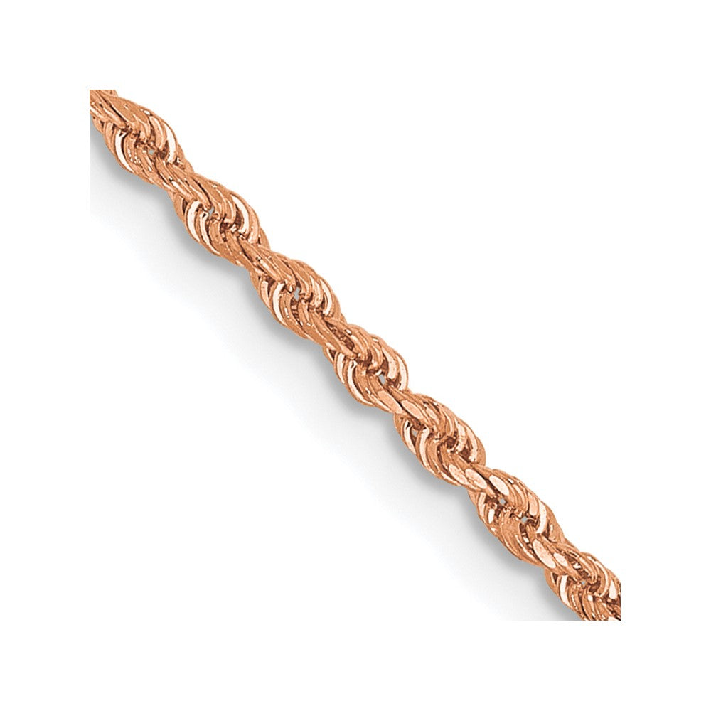 14k Rose Gold 1.5mm Diamond-cut Rope Chain