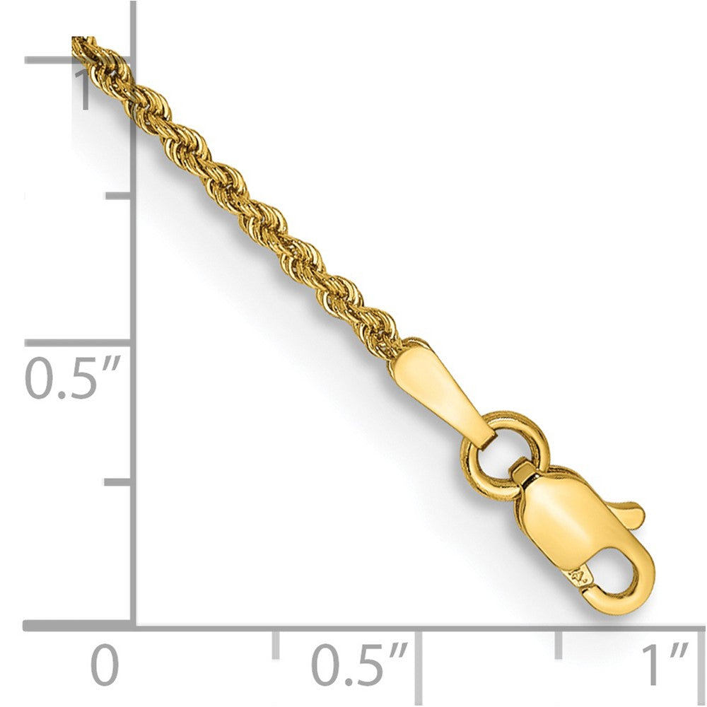 14k 1.5mm Solid Rope Chain Anklet