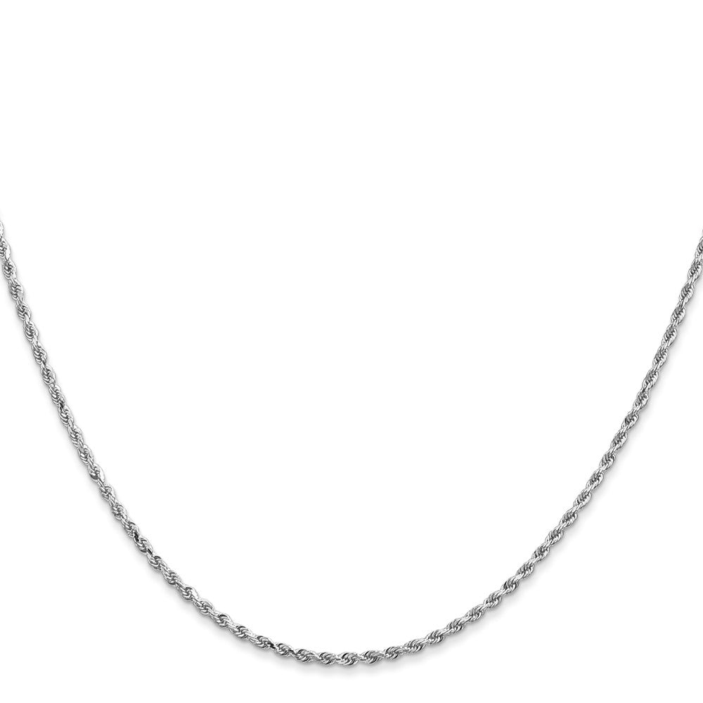 14k White Gold 1.5mm Diamond-cut Rope Chain