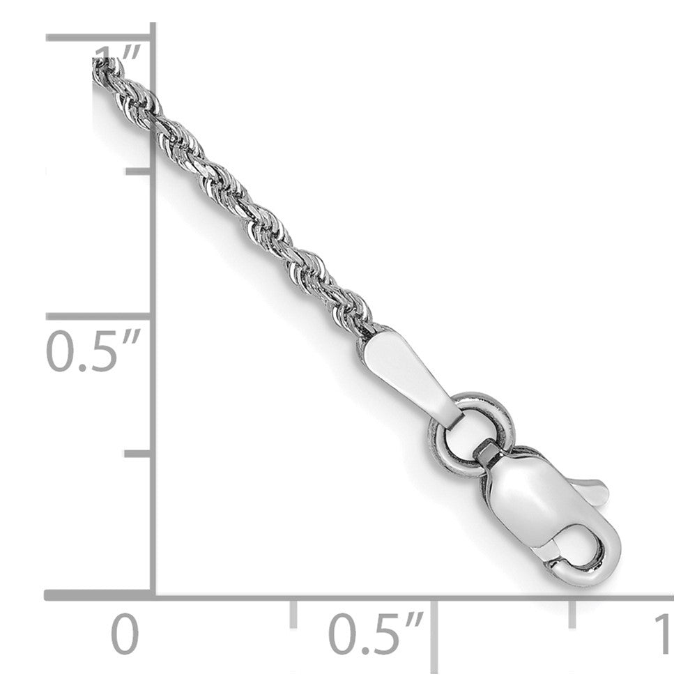 14k White Gold 1.5mm Diamond-cut Rope Chain