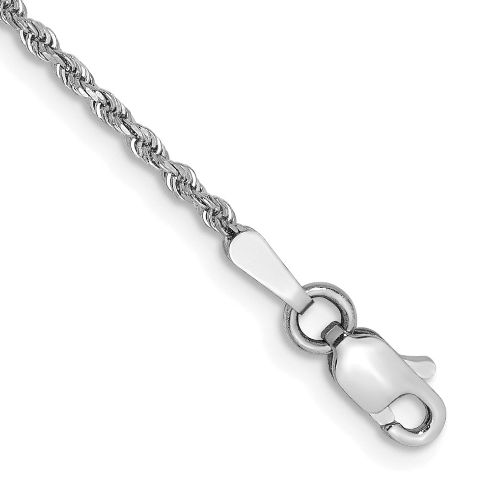 10k White Gold 1.5mm Diamond-cut Rope Chain Anklet