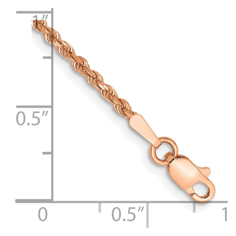14k Rose Gold 1.75mm Diamond-cut Rope Chain