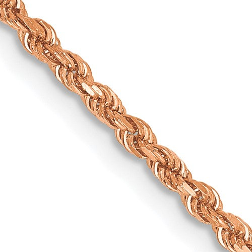 14k Rose Gold 1.75mm Diamond-cut Rope Chain