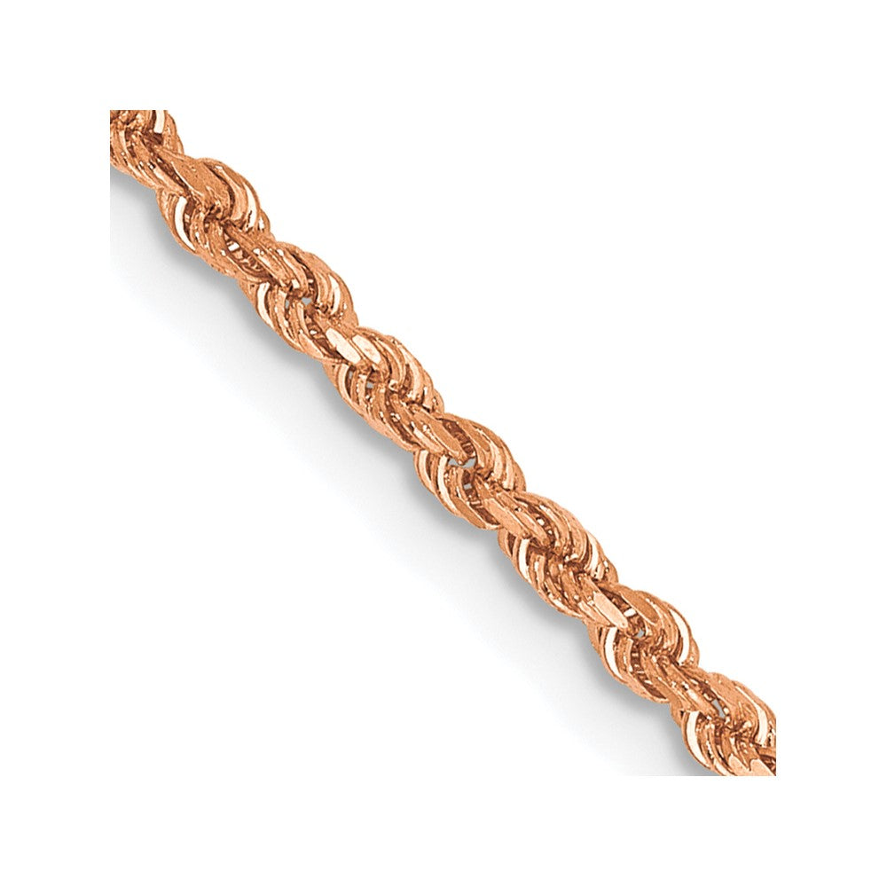 14k Rose Gold 1.75mm Diamond-cut Rope Chain