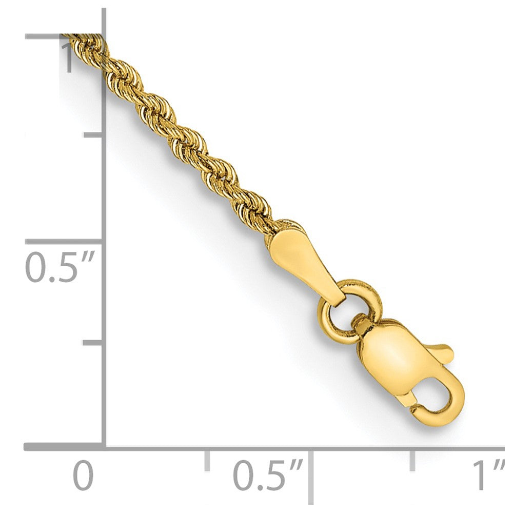14k 2.0mm Solid Rope Chain Anklet