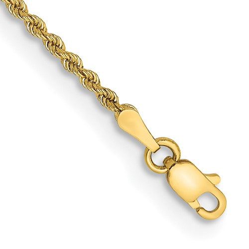 14k 2.0mm Solid Rope Chain Anklet