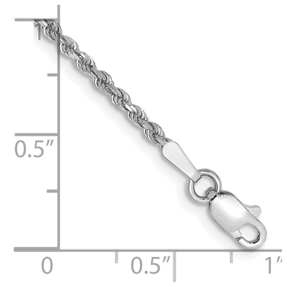 14k White Gold 1.75mm Diamond-cut Rope Chain Anklet
