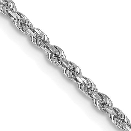 14k White Gold 1.75mm Diamond-cut Rope Chain