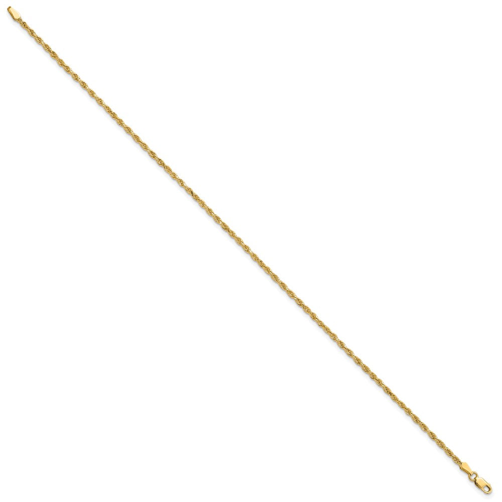 14k 2.0mm Diamond-cut Rope Chain Anklet