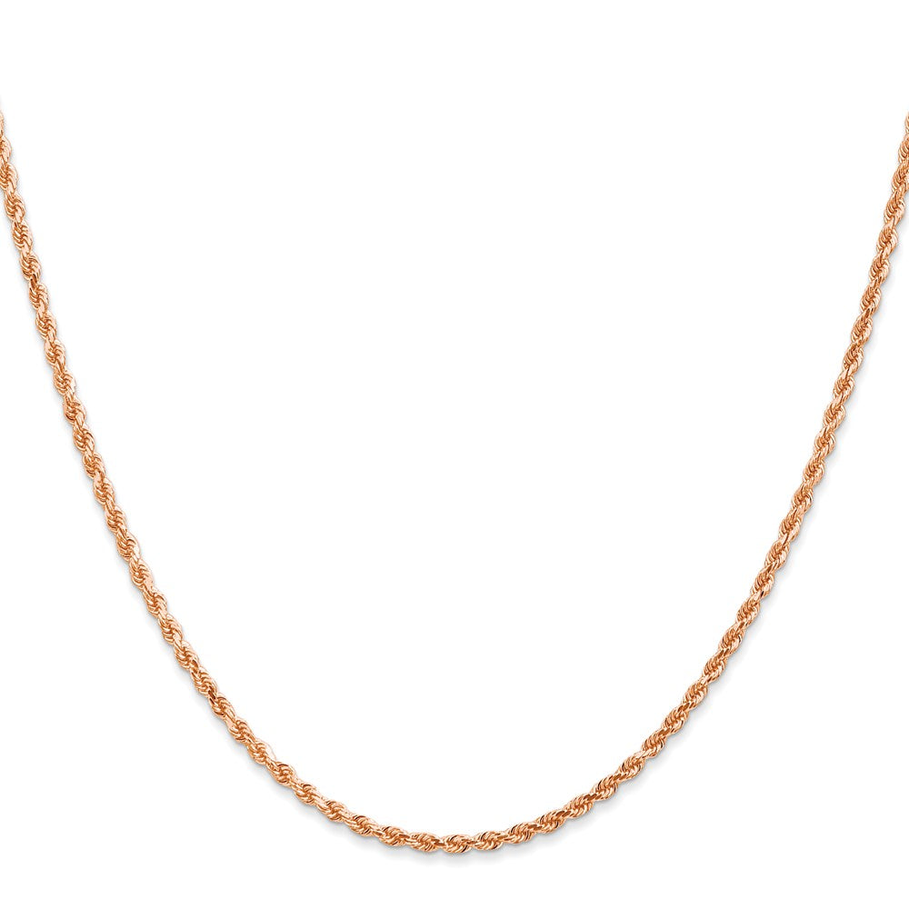 14k Rose Gold 2.0mm Diamond-cut Rope Chain