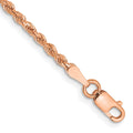 14k Rose Gold 2.0mm Diamond-cut Rope Chain Anklet