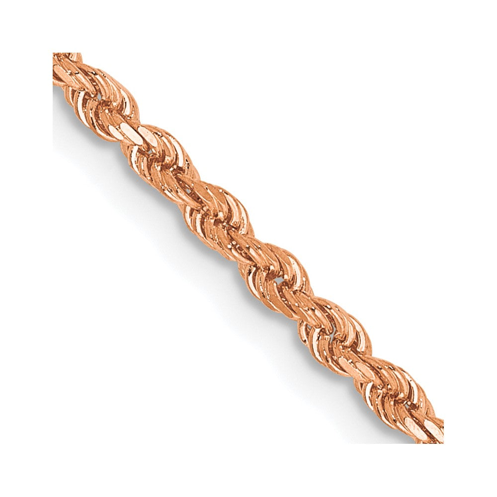14k Rose Gold 2.0mm Diamond-cut Rope Chain