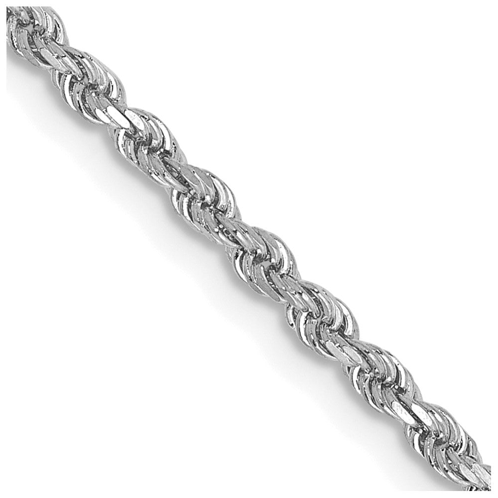 14k White Gold 2.0mm Diamond-cut Rope Chain