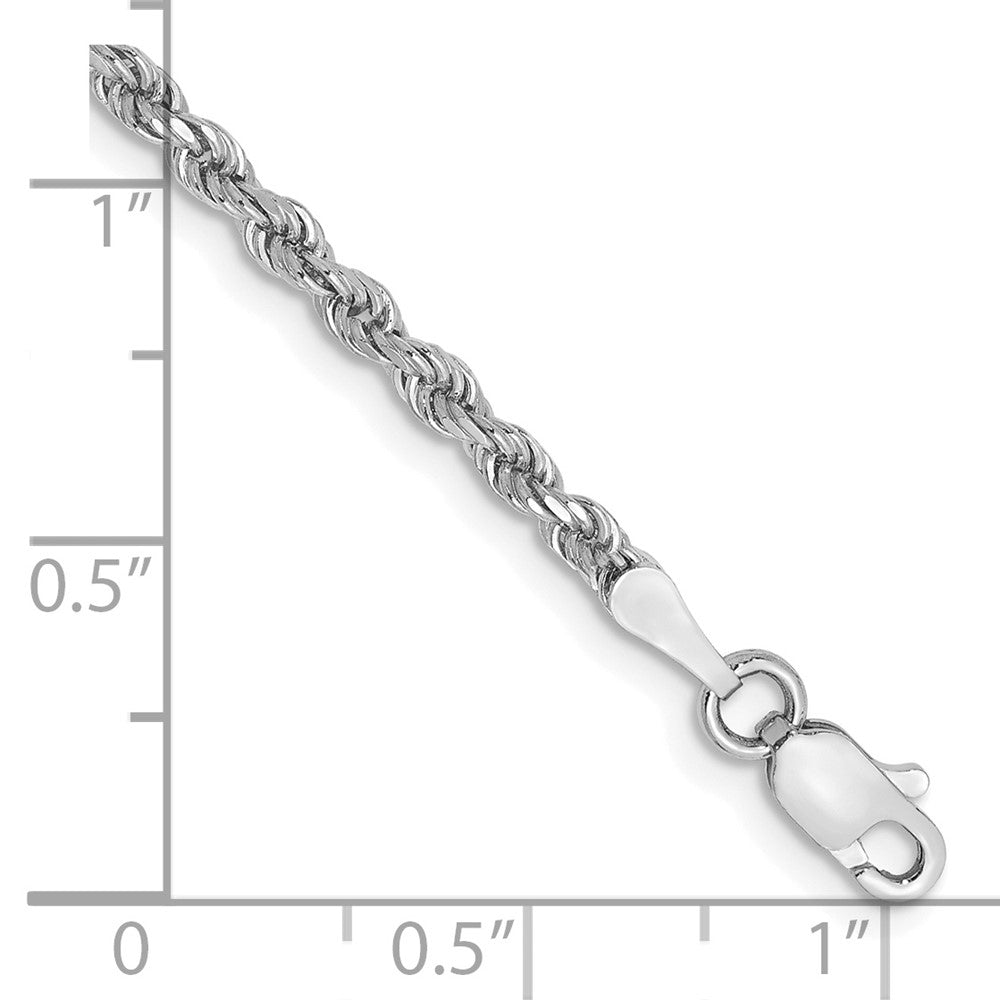 14k White Gold 2.25mm Diamond-cut Rope Chain Anklet