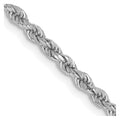 14k White Gold 2.25mm Diamond-cut Rope Chain