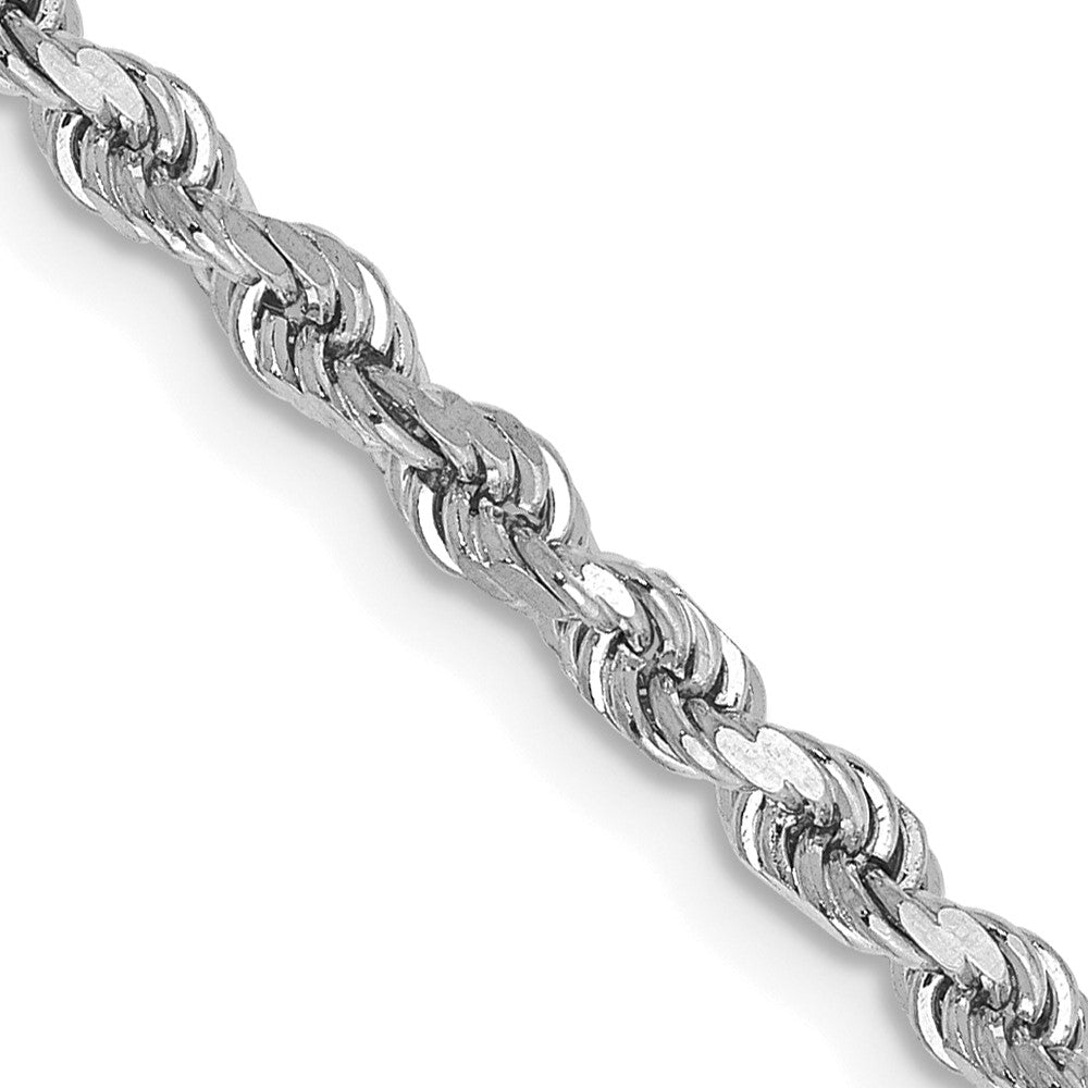14k White Gold 2.75mm Diamond-cut Rope Chain