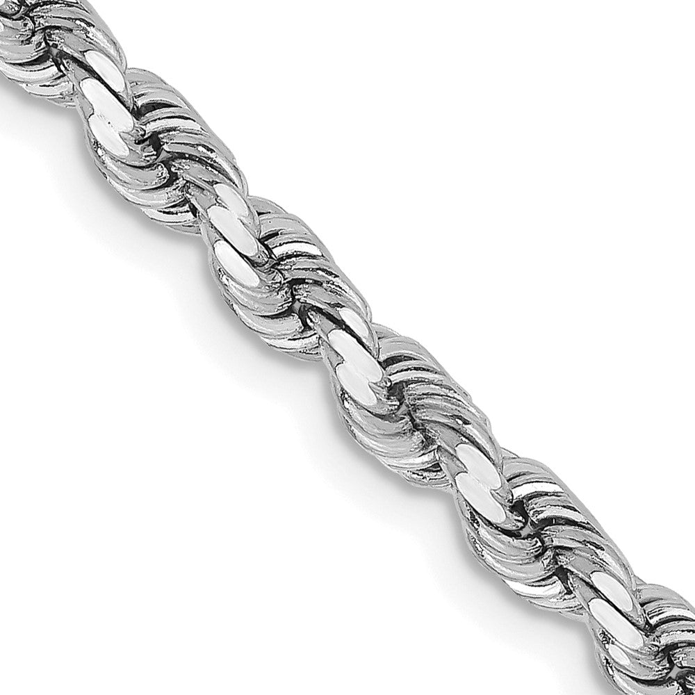 14k White Gold 3.75mm Diamond-cut Rope Chain
