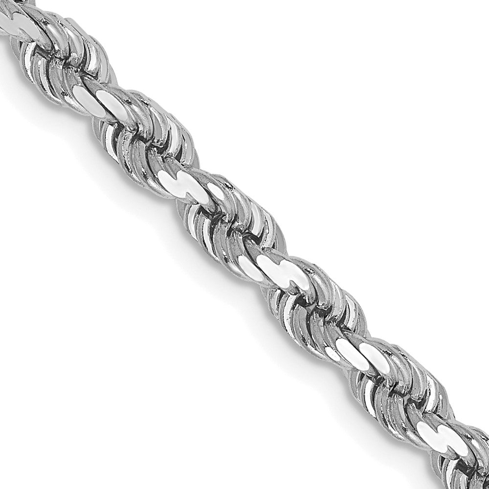 14k White Gold 4.0mm Diamond-cut Rope Chain