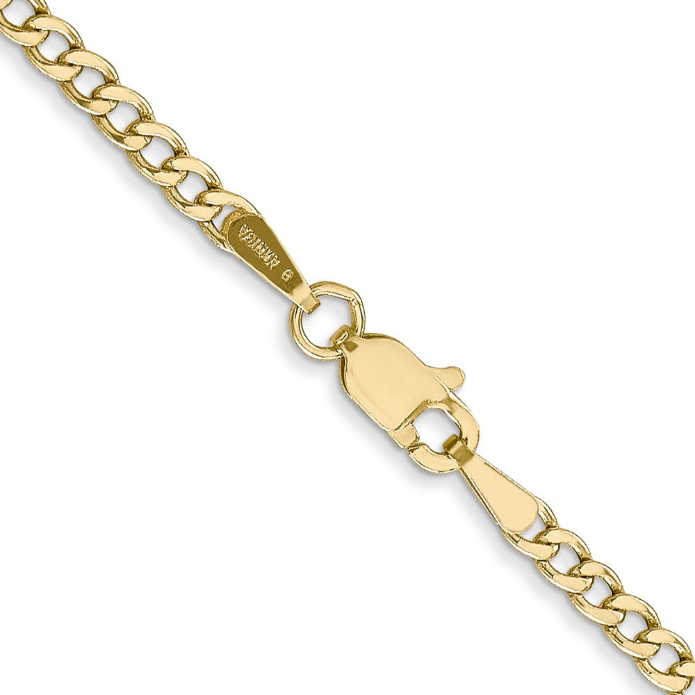 10k 2.5mm Semi-Solid Curb Link Chain