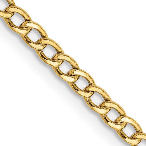 10k 2.5mm Semi-Solid Curb Link Chain