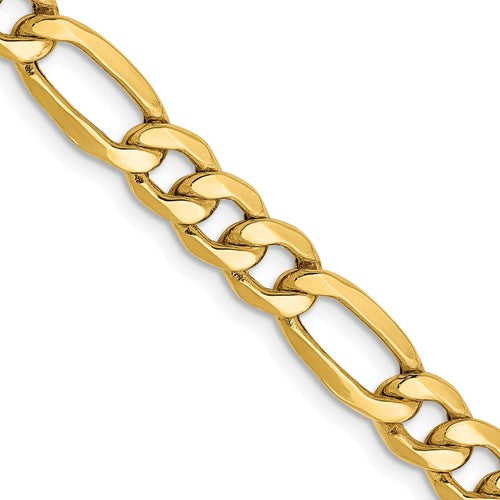 10k 6.25mm Semi-Solid Figaro Chain