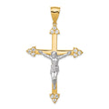 10K w/Rhodium CZ Crucifix Pendant