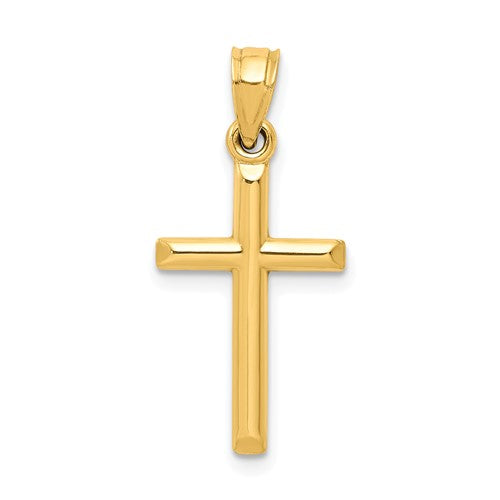 10k Polished Solid Cross Pendant