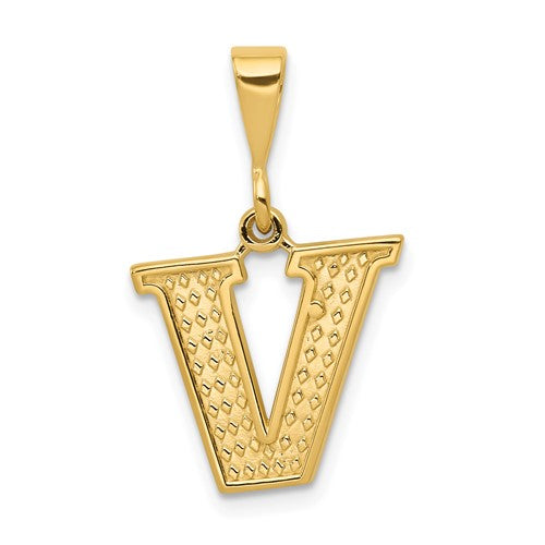 10KY Initial V Pendant