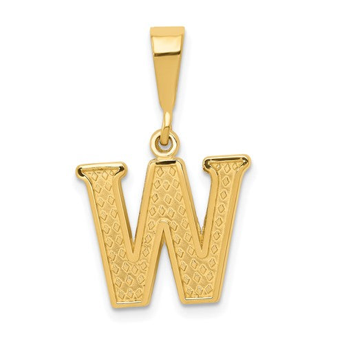 10KY Initial W Pendant