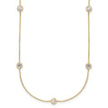10K Polished CZ 7 Station Necklace