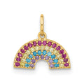 10K Polished CZ Rainbow Charm