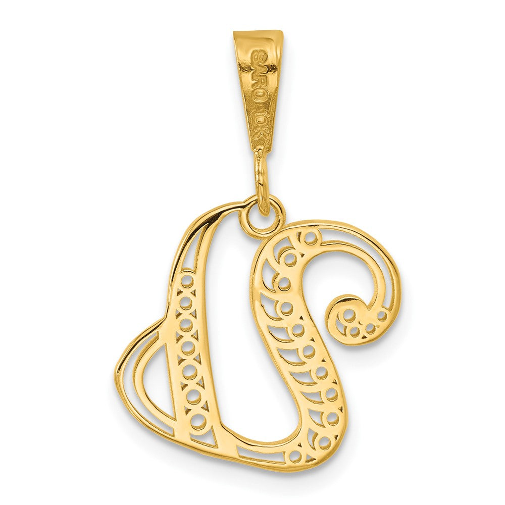 10k Initial U Pendant