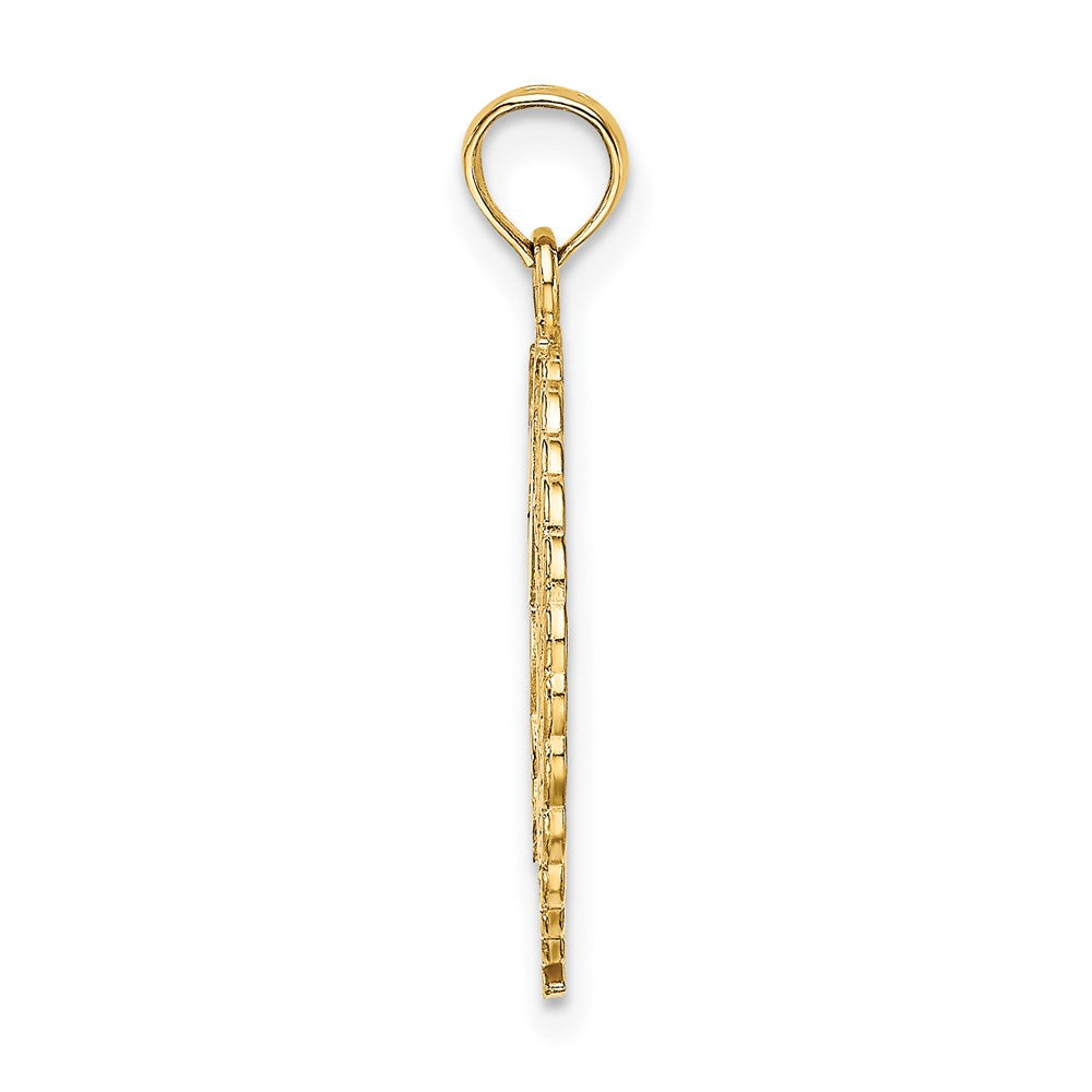 10K Solid Polished Framed Gymnast Pendant
