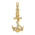 10K 3-D Anchor w/Shackle and Entwined Rope Pendant