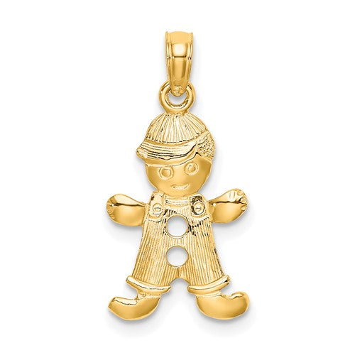 10k Playful Boy w/Cut Out Buttons Charm