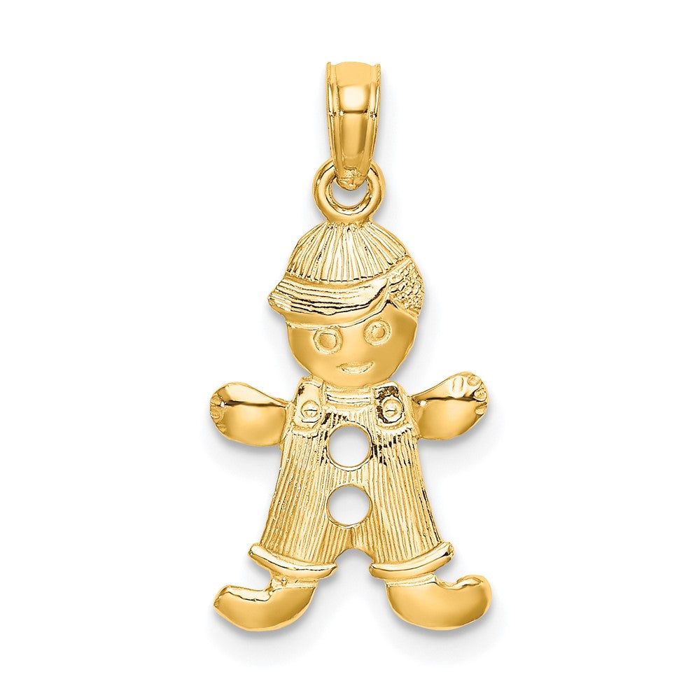 10k Playful Boy w/Cut Out Buttons Charm