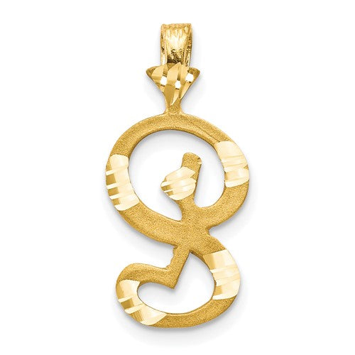 10k Initial S Pendant