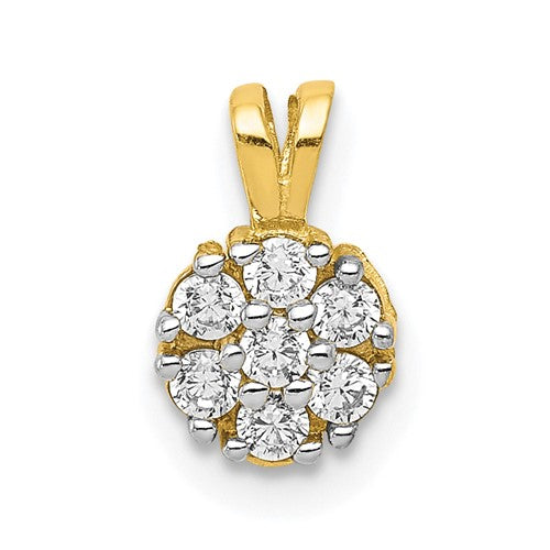 10k Small CZ Flower Charm