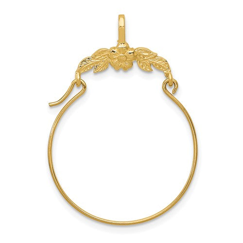 10k Polished Floral Charm Holder