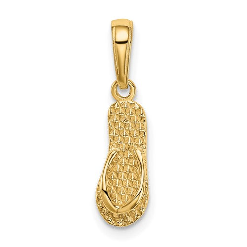 10K 3-D Hawaii Flip-Flop Pendant