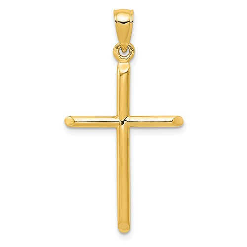 10k Tubular Cross Pendant