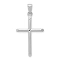 10k White Gold Tubular Cross Pendant
