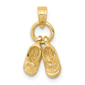 10k 3D Moveable Baby Shoes Charm