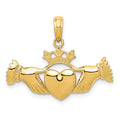 10k Polished Claddagh Pendant