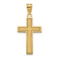 10K Large Satin Cross Pendant