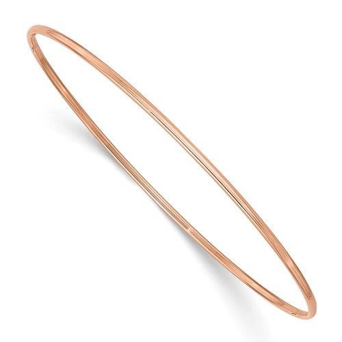 10k 1.5mm Rose Gold Polished Slip-on Bangle Bracelet
