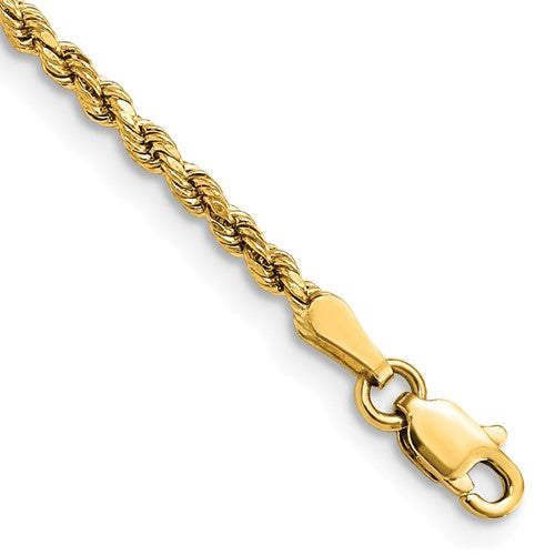 10k 2.25mm Semi-solid D/C Rope Chain Anklet