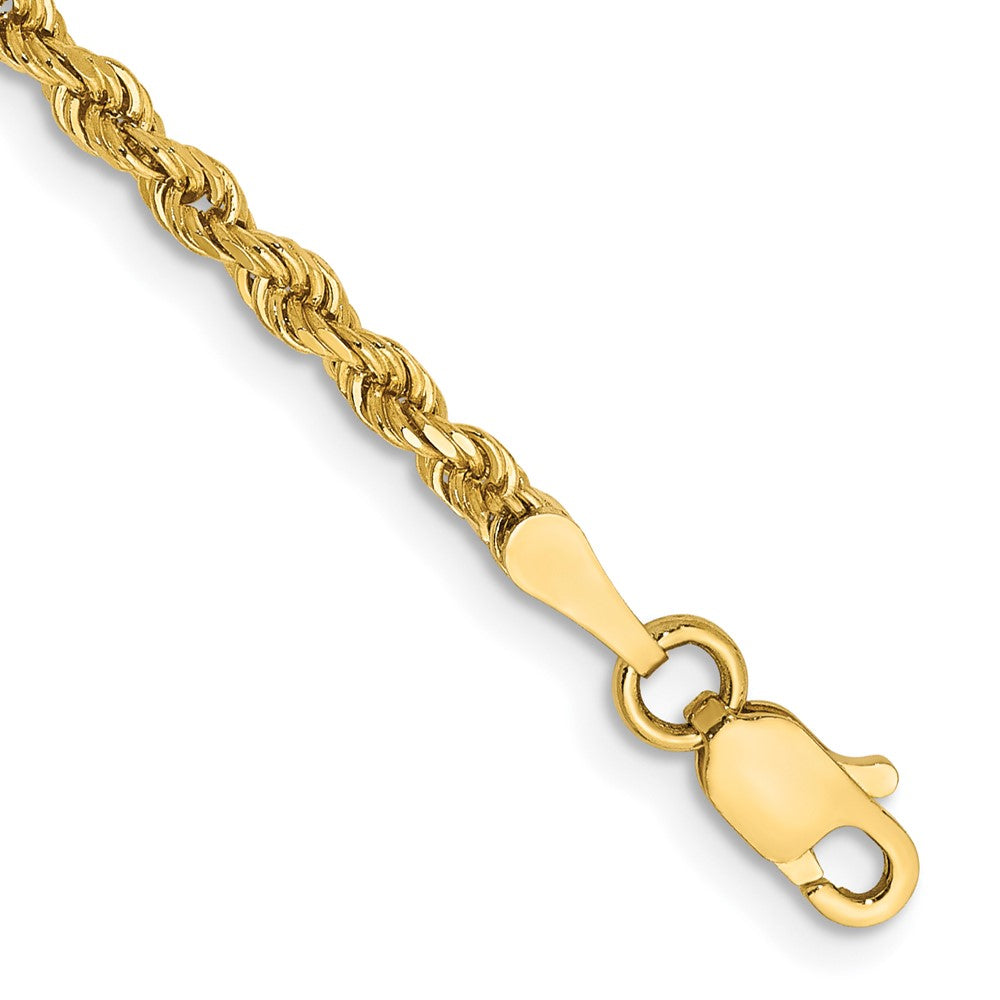 10k 2.5mm Semi-solid D/C Rope Chain Anklet