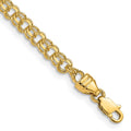 10k 7in 3.75mm Solid Double Link Charm Bracelet