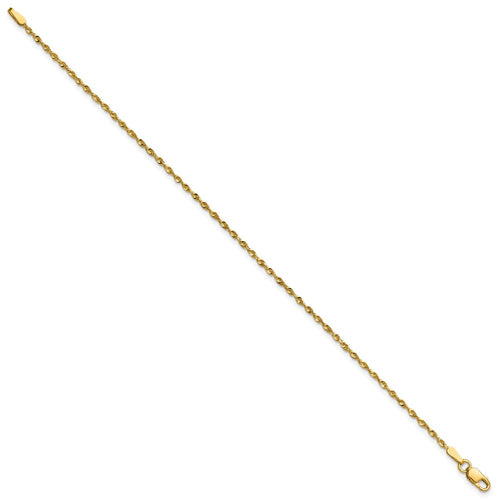 10k 1.5mm Ultra D/C Lightweight Rope Chain Anklet